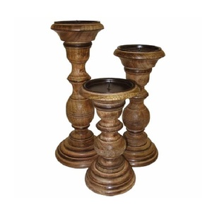 Candle Stand Artistic <b>Rustic</b> Ornament for Dining <b>Table</b> Living Room Bedroom Shelf <b>Console</b> Weddings and Holiday Decor - Product Image 2