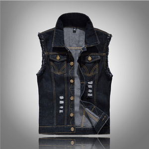 Multi-Pocket Washed Denim <b>Vest</b> Spring Season Vintage Tactical Heavy-Duty <b>Utility</b> Jean Waistcoat for Outdoor & Workwear - Product Image 1