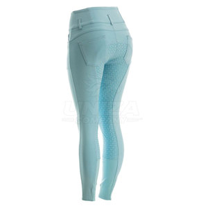 Culotte d'équitation extensible quatre directions à taille mi-haute avec fermeture éclair et grip aux genoux pour le dressage et l'équitation en extérieur (Spandex/Polyester) - Product Image 3