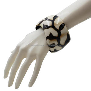 Resin <b>Bangle</b> Art Design Resin and <b>Glass</b> Bracelet - Product Image 3