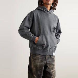 Sudadera con Capucha Extra Grande para Hombre, Estilo Vintage, Desgastada, de Algodón Grueso, Corte Holgado, Moda Urbana, OEM - Product Image 1