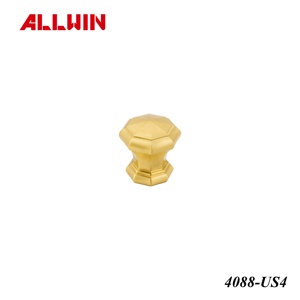 OEM ODM Brass Material 40mm Modern Rose <b>Gold</b> Finish Faceted Octagon Gem <b>Cabinet</b> Furniture Door <b>Knob</b> - Product Image 4