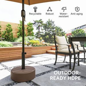 Base per Ombrellone da Esterno Rotonda Resistente, Capacità d'Acqua 40 libbre, per Cortile, 44 libbre con Supporto - Product Image 6