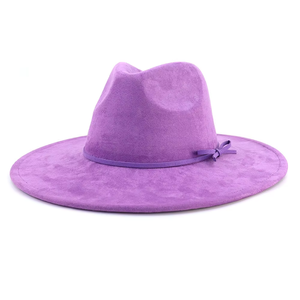 Sombrero Fedora de Gamuza al por Mayor, Ala Ancha, para Mujer, Moda, Formal, Fiesta, Exterior, Casual, Estilo Vintage, Jazz, Panamá - Product Image 6
