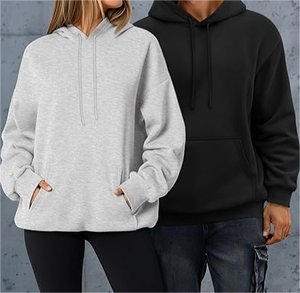 Sudadera con Capucha para Hombre, Casual, 100% Algodón, con Cordón Ajustable, Manga Larga, Forro Polar, con Bolsillo, para Invierno - Product Image 2