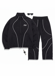 Ensemble de survêtement coupe-vent réfléchissant en nylon avec fermeture éclair, deux pièces, personnalisé, pour homme, décontracté, léger, imperméable, vente en gros usine - Product Image 6