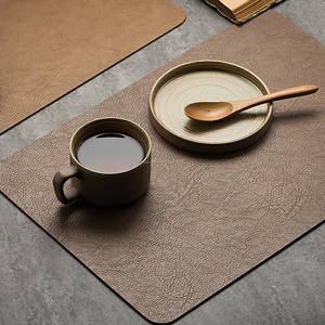 Stylish Genuine Leather <b>Table</b> <b>Mat</b> Set for Restaurant Dining Smell Proof Heavy Duty Comfortable Waterproof Washable Heat - Product Image 5