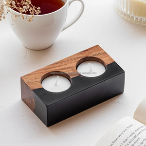 เทียนไม้กระถินเทศทำมือ พร้อมลายเรซิ่น แว็กซ์ธรรมชาติ สำหรับตกแต่งเพื่อสุขภาพ ใช้ในสปาอโรมาเธอราพี และเป็นไอเดียของขวัญสไตล์เรียบง่าย - Product Image 3