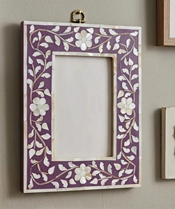 Cadre photo floral en os incrusté fait main, cadre décoratif mosaïque artisanal, décoration intérieure, cadeau, dernier design - Product Image 3