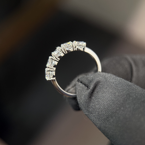 1.25 Ctw Five <b>Stone</b> Round Brilliant Lab Grown Diamond Bezel Setting Ring 14k White Gold IGI Certified Wedding Band for Women - Product Image 5