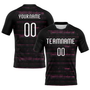 Conjunto de Uniforme Deportivo Sublimado Personalizado en Negro y Rosa, Camiseta de Voleibol con Patrón Texturizado y Pantalones Cortos de Secado Rápido - Product Image 2