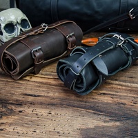 Sac organisateur de rouleaux d'outils en cuir Pochette de rangement pliante en gros Mécanicien personnalisé Réparation cuir Kit Holder heavy duty OEM