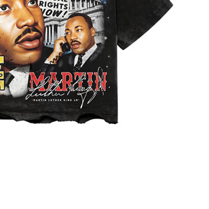 T-shirt en coton tricoté pour homme à col roulé, coupe classique, avec slogan personnalisé imprimé, manches courtes, logo photo imprimé sur le devant - Product Image 3