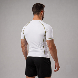Wholesale <b>Men</b> Short Sleeve BJJ Rash Guard <b>Compression</b> Rashguard Sublimated Gym Fitness Training <b>Shirt</b> MMA Grappling - Product Image 2