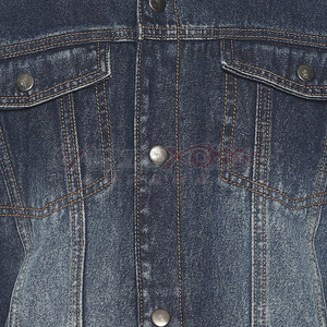 เสื้อแจ็คเก็ตยีนส์ผู้ชาย GARIOX APPAREL ทรงปกติ ซักแบบ Stonewashed ผ้าฝ้าย 100% ซิปแบบรูด สีพื้น สไตล์ HIGH STREET กันน้ำ รับผลิตแบบ OEM ขายส่ง - Product Image 6