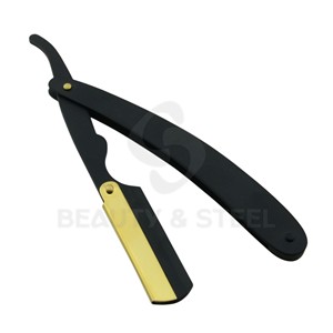 Support de rasoir droit en acier inoxydable noir durable, outil de toilettage professionnel pour salons de coiffure très fréquentés - Product Image 1