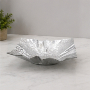 Bol décoratif en aluminium fait main en forme de fleur, décoration moderne pour table d'intérieur, décoration de la maison pour le salon, utilisation toute saison - Product Image 5
