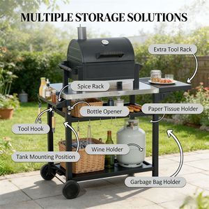 Carrito de Almacenamiento para Exteriores, Mesa para Barbacoa y Carrito de Bar en un Diseño Práctico - Product Image 3