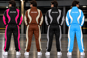 ชุดวอร์มผู้ชาย Salstar แบบ Color Block เสื้อแจ็คเก็ตซิประบายอากาศและกางเกงจ็อกเกอร์ ชุดกีฬาสำหรับฤดูใบไม้ผลิ รับผลิตโลโก้แบรนด์ตามสั่งจากโรงงาน - Product Image 2