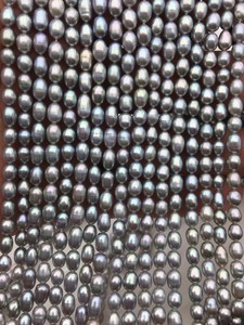 Perlas de Arroz Gris AAA de Agua Dulce, 4-4.5mm, Naturales, Cultivadas, en Hilo Suelto para Fabricación de Joyería, Venta al Por Mayor - Product Image 2