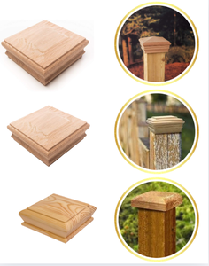 Cubierta Decorativa para Postes de Cercas y Terrazas, Estilo Pirámide de Madera, Aspecto Antiguo, para Uso en Exteriores, Jardín y Hogar - Product Image 3