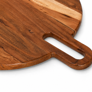 Tabla de cortar redonda hecha a mano de madera de acacia |   Tabla para Servir Queso y Pizza |   100% Ecológico - Product Image 3
