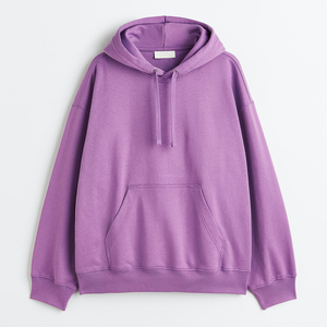 เสื้อฮู้ดดี้โอเวอร์ไซส์ แฟชั่นสำหรับผู้ชายและผู้หญิง สีพื้น แดง ดำ เทา สำหรับฤดูใบไม้ร่วงและฤดูหนาว ผ้าฟลีซ โลโก้ด้านหน้า สไตล์ฮิปฮอป ผ้าฝ้าย 100% - Product Image 3