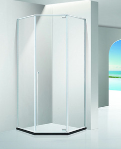 ห้องอาบน้ำกระจกเทมเปอร์แบบเข้ามุมรูปทรงเพชรทนน้ำมีความยืดหยุ่นแบบประตูออกแบบได้ตามต้องการสำหรับห้องน้ำในอพาร์ตเมนต์ - Product Image 2