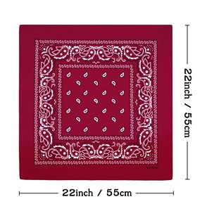 Custom Logo Paisley Design <b>Square</b> <b>Scarf</b> 23*23 Inch Heat Sublimation Printed Bandana Headwear Custom Design 100% Bandanas - Product Image 2
