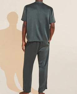 Ensemble de pyjama décontracté pour homme, doux et respirant, vêtements de nuit deux pièces, tenue de détente confortable pour la maison, idéal pour le quotidien - Product Image 2