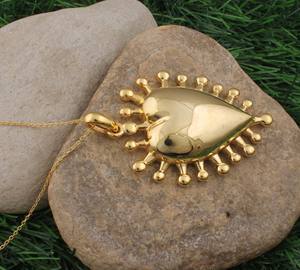 Pendentif Cœur Plaqué Platine en Argent Sterling 925 avec Sertissage Bezel, Bijoux Vintage, Vente en Gros, Prix Usine - Product Image 6