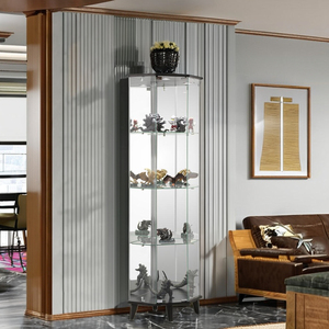 Muebles Modernos Personalizables para Sala de Estar Gabinete Esquinero Alto con Iluminación de Vidrio Templado Bar para el Hogar - Product Image 6