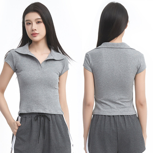 <b>Ladies</b> Side Slit Polo <b>Shirt</b> Relaxed Comfortable Casual Collar Top Breathable Lightweight Clothing for Summer Daily Wear - Product Image 6