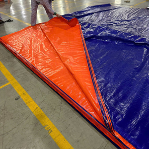 Bâche en PE bleue et orange, écologique, résistante au vent, imperméable, résistante aux UV, robuste, pour l'agriculture et la construction - Product Image 2
