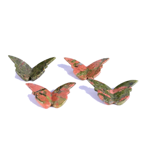 Ailes de papillon en unakite naturelle sculptées, pierre énergétique, spécimen minéral de guérison, décoration pour la maison et le bureau, vente en gros - Product Image 2