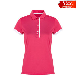Polo pour femme en maille respirante à séchage rapide, tissu rafraîchissant, col renforcé, boutons haute tension, vente en gros - Product Image 1