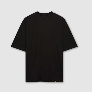 <b>Men's</b> Regular Fit Black Knitted Short Sleeve T-Shirt O-Neck Sporty Casual <b>Animal</b> Print Front Logo Plain Dyed - Product Image 1