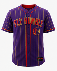 เสื้อเบสบอล Fly Humble สำหรับผู้ชาย สำหรับใส่ทีม/ชื่อผู้เล่น ผ้าทวิลล์ ระบายอากาศได้ดี แขนยาว ทรงปกติ ใส่ได้ทุกฤดู - Product Image 1