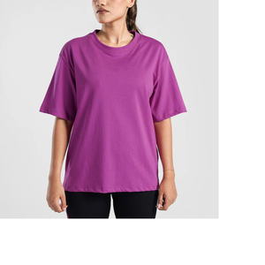 Women's Eco-Friendly Casual Logo Embroidery Crewneck Sweatshirt <b>Hoodie</b> 100% Cotton Fleece Loose Fit <b>Short</b> <b>Sleeves</b> OEM Supplier - Product Image 3