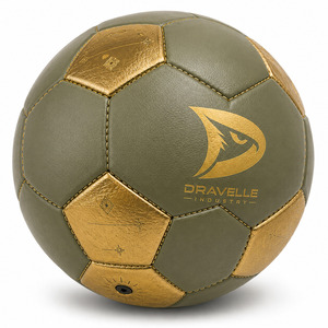 Ballon de football de luxe taille 5 vert sauge et or brodé avec logo personnalisé |   Ballon de match premium cousu à la main à 32 panneaux pour les équipes d'élite - Product Image 3