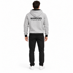 Sweat-shirt à capuche unisexe gris à fermeture éclair, coupe classique, 100% coton molletonné, écologique, séchage rapide, respirant, streetwear, hiver - Product Image 3