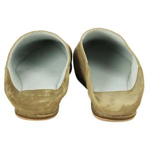 <b>Men's</b> Moroccan Babouches Genuine Suede <b>Leather</b> Pointed Design Camel Color Home for <b>Slippers</b> with Rubber Upper Insole - Product Image 2