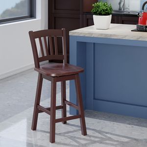 Tabouret de comptoir à siège pivotant en noyer Fina pour meubles de cuisine - Product Image 1