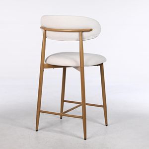 Juego de 2 Taburetes de Bar Modernos con Altura de Mostrador, Tapizados y con Patas de Metal para Isla de Cocina y Comedor - Product Image 5