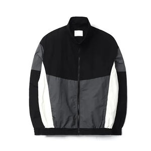 Blouson bomber vintage personnalisé coupe-vent à col montant avec fermeture éclair sur le devant, design à blocs de couleurs contrastées, coupe-vent décontracté pour homme - Product Image 2