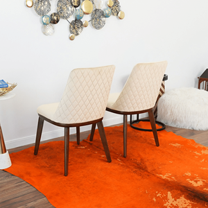 ชุดเก้าอี้รับประทานอาหารกำมะหยี่สีเบจโคลฟ 2 ตัว - Product Image 3