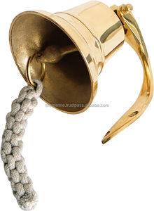 Cloche de bateau en laiton poli brillant de qualité supérieure intérieur/extérieur tenture murale nautique décorative décoration de la maison cloche d'écran en soie - Product Image 4