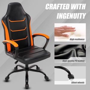 Video Gaming Computer Chair with Adjustable Height Swivel PU Leather Executive Wheels Desks Office Chair with Arms - Product Image 5