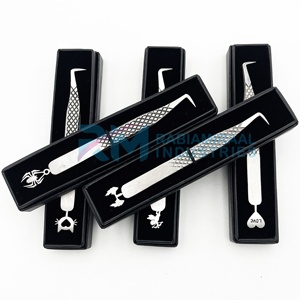 RMI 1 Pieza Pinzas para Pestañas de Acero Inoxidable con Empaque en Caja Tipo Tarjeta, Agarre de Diamante y Diseño Inferior, 6 Estilos Diferentes / Set de Pinzas - Product Image 2