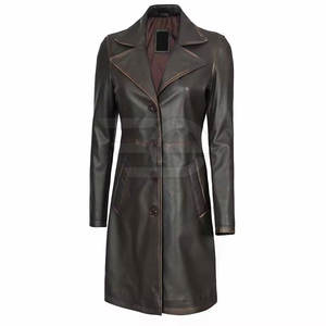 Abrigo Largo de Cuero para Mujer de Alta Calidad, Elegante Abrigo de Invierno con Forro de Poliéster Suave, Personalizado - Product Image 2